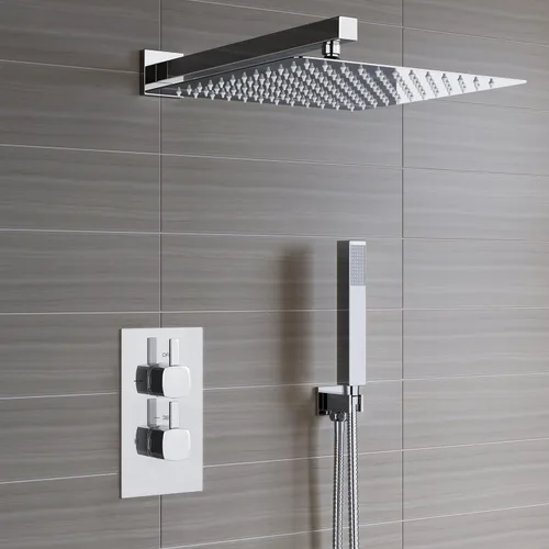 Miniatura 7 de Voolan Cabezal de ducha totalmente de metal con brazo de extensión, cabezales de ducha de lluvia tipo cascada de acero inoxidable, cabezal de ducha