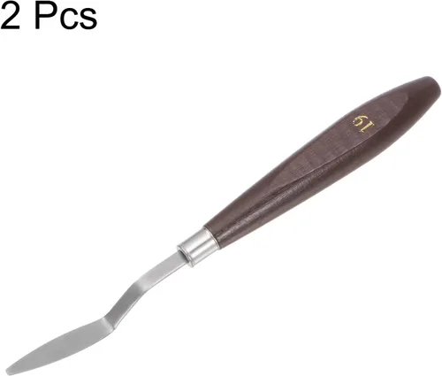 Miniatura 3 de HARFINGTON 2 cuchillos de paleta No.19 de 0.335 in de ancho de acero inoxidable pequeña espátula puntiaguda cuchillo de paleta de pintura con mango