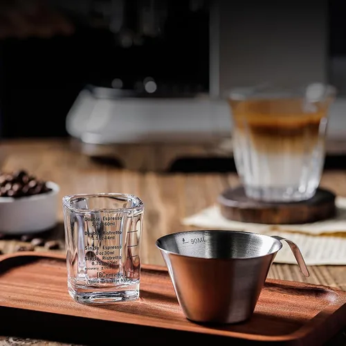 Miniatura 3 de Vasos de chupito de espresso, 26 mediciones incrementales, 2 onzas líquidas (resistentes, paquete de 2)