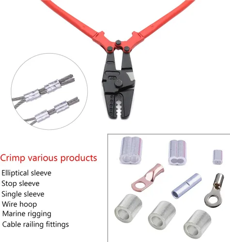 Miniatura 2 de Herramienta de prensado de cuerda de alambre 24" Hand Swager Crimper Compatible con mangas de aluminio de cobre de 1/16"- 3/16