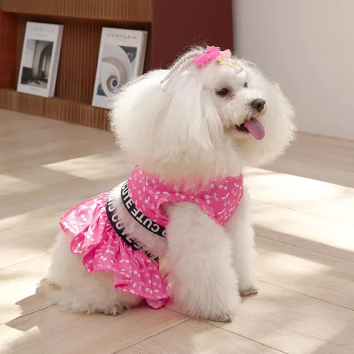 Miniatura 2 de CuteBone Vestido deportivo para perros de dos piezas, falda ligera para cachorros, ropa para gatos pequeños, ropa para gatos SPS12XS