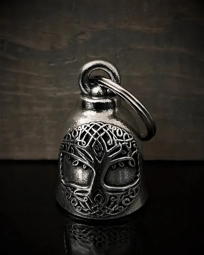 Miniatura 2 de Bravo Bells Campana de Yggdrasil del árbol de la vida celta – Accesorio de campana de motociclista o llavero para la buena suerte en la carretera