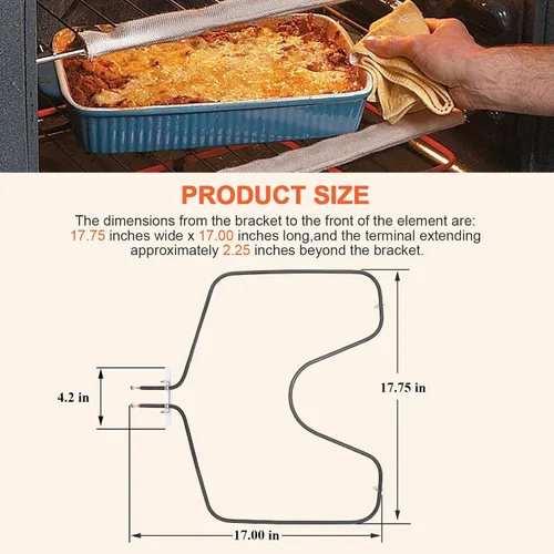 Miniatura 4 de Beaquicy WB44X5082 Elemento de Horno para Hornear - Reemplazo para Horno Hot-point G-E Kenmore - Reemplaza 3358, AP2031084, PS249466, EAP249466