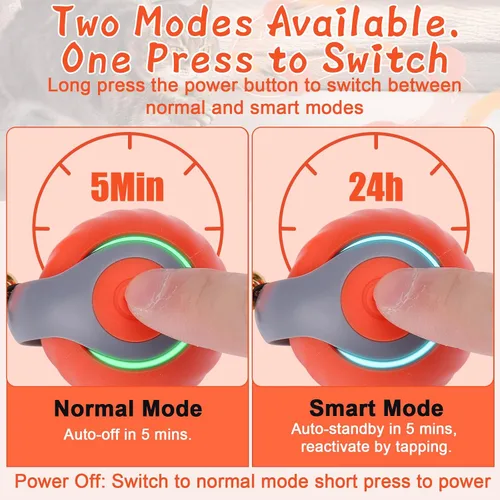 Miniatura 3 de BABORUI Pelota de juguete interactiva para gatos, juguetes interactivos automáticos para gatos de interior con 3 colas, 2 velocidades, juguetes