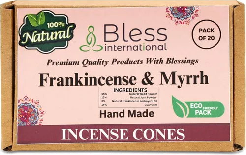 Miniatura 37 de Bless International Conos de incienso 100% naturales de lavanda hechos a mano, sumergidos a mano, libres de químicos orgánicos para purificación