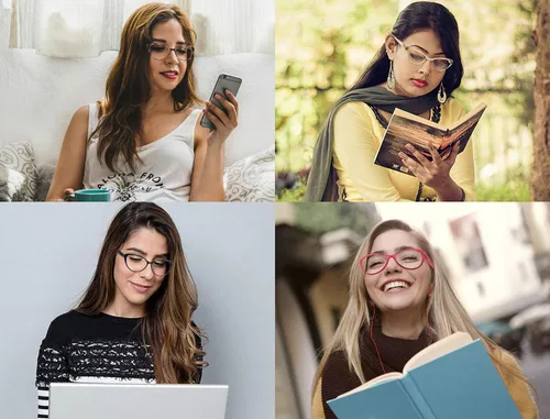 Miniatura 7 de Gafas de Lectura para Mujeres, Ligeras y Elegantes, Lindas Lentes para Leer con Bisagras de Resorte, Juego de 4 Pares
