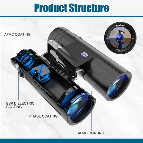 Miniatura 2 de Prismáticos de alta potencia de 18 x 50 para adultos con adaptador de teléfono mejorado, trípode y adaptador de trípode, binoculares compactos