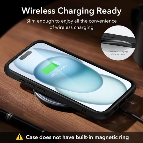 Miniatura 6 de ESR Funda para iPhone 14 Pro, 3 Modos de Soporte, Protección contra Caídas de Grado Militar, Compatible con Carga Inalámbrica, Cubierta Trasera