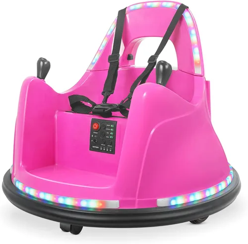 Miniatura 12 de Kidzone Coche chocón inteligente para niños pequeños y niños de 1,5 a 6 años, juguete eléctrico de 12V con 2 velocidades, juguete de choque