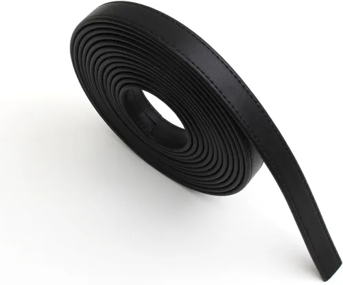 Miniatura 4 de lalatia Correas de cuero sintético cosidas para manualidades, tiras de cuero con costuras de 1/2 pulgada de ancho, 2 yardas de largo, color negro