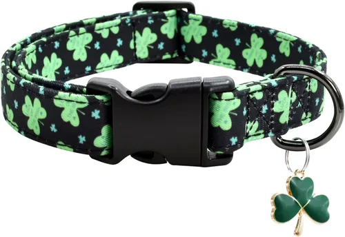 Miniatura 6 de Collar de perro con patrones de flores con accesorios, collares de algodón suave para perros pequeños, medianos y grandes, hembras y machos