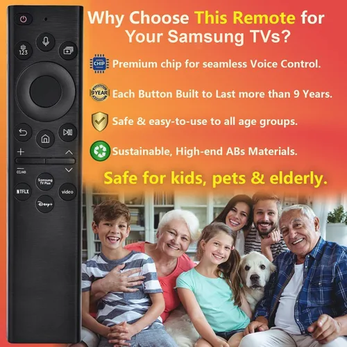 Miniatura 3 de para reemplazo remoto de TV Samsung, para Samsung 2019-2024 Control remoto para Smart TV con control de voz. Sin Solarcell. Garantía de 2 años.