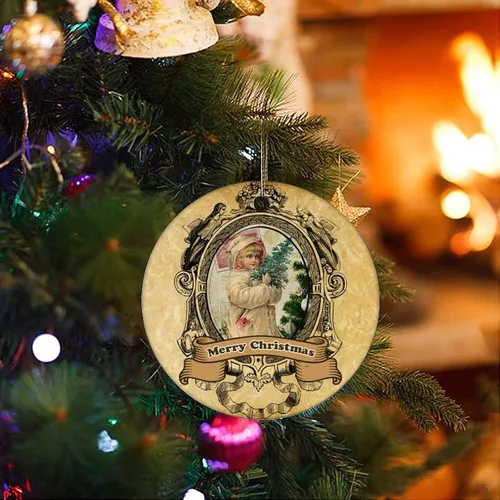 Miniatura 3 de Adornos de árbol de Navidad, adornos de Navidad, adornos de Navidad, adornos de recuerdo, decoración del hogar, textura de papel, colgantes redondos