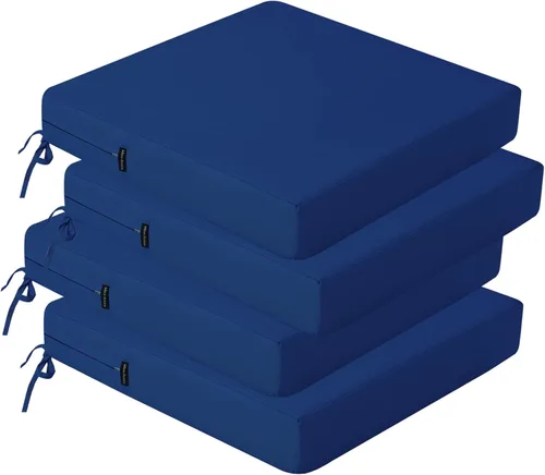 Miniatura 14 de idee-home Juego de 2 cojines para sillas de exterior, cojines de asiento impermeables para muebles de patio, almohadilla de repuesto para silla