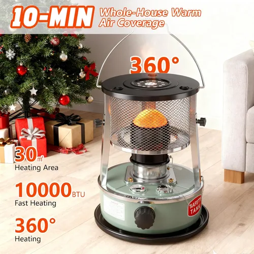 Miniatura 2 de Calentador de queroseno, calentadores de queroseno para uso en interiores, estufa portátil no eléctrica para campamento, al aire libre, hogar