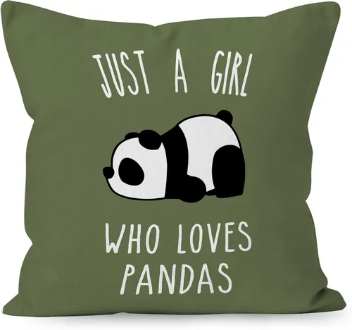 Miniatura 15 de Just A Girl Who Loves Pandas, funda de almohada de oso panda, 12 x 20 pulgadas, regalos para amantes del oso panda, regalos para decoración