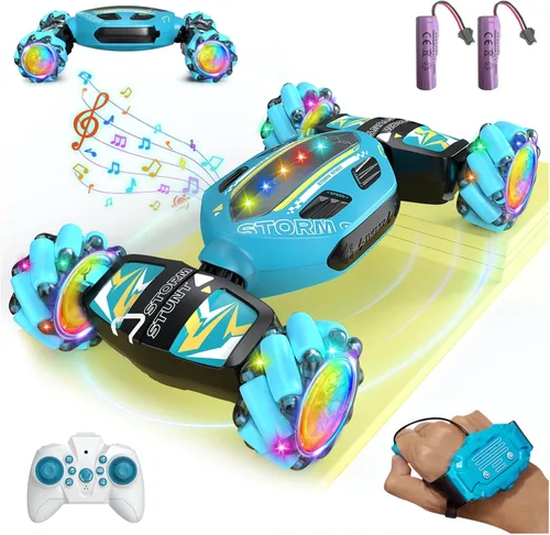 Auto de acrobacias RC con detección de gestos para niños de 8 a 12 años, juguete de regalo para niños, control remoto 4WD, rotación de 360°,