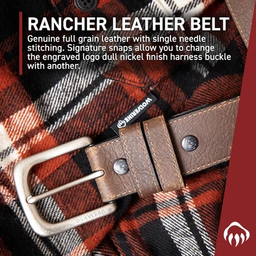 Miniatura 5 de Wolverine Men's Full Grain Leather Workwear Heavy Duty Durable Everyday Classic Casual Metal Buckle