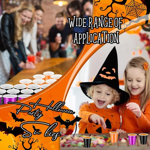 Miniatura 3 de Yinkin 150 vasos de chupito de Halloween, mini vasos desechables de 2 onzas para suministros de fiesta de Halloween, despedida de soltera