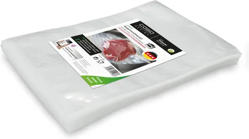 CASO - Bolsas de sellado (9.8 x 13.8 in, 90 mμ, 100 unidades, solo para selladores al vacío de cámara, superficie lisa, soldadura estable, sin BPA,