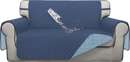 Miniatura 72 de ISSUNTEX Fundas de sofá de dos plazas con doble protección 100% impermeables para sala de estar, fundas para sofá de 2 cojines, protector de muebles
