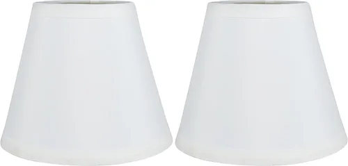 Cortinas de lámpara de araña, 3.5 x 6 x 5 pulgadas, clip (juego de 2, blanco roto)