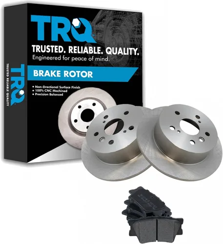 Miniatura 134 de TRQ Juego de pastillas de freno semimetálicas traseras y rotores compatibles con Chevrolet Trailblazer 02-06 Trailblazer EXT 04-06 SSR 02-07 GMC