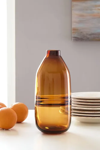 Miniatura 5 de Signature Design by Ashley Lemmitt - Jarrón moderno de cristal, marrón oscuro y beige