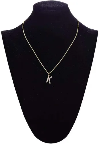 Miniatura 8 de Tarsus Collar con dije de inicial con zirconias cúbicas para mujeres y niñas.