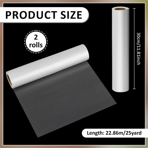Miniatura 2 de INTERWARM Paquete de 2 rollos transparentes de 12 pulgadas x 50 yardas, estabilizador de bordado soluble en agua, película soluble en agua PVA