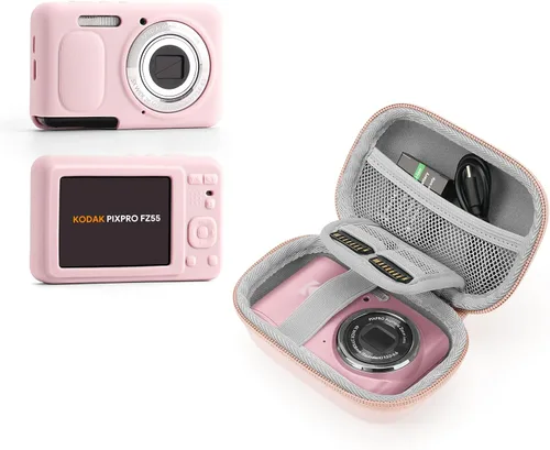 Miniatura 8 de SQERO KODAK PIXPRO FZ55 - Juego de cámara rígida + funda de silicona suave, diseño protector de lente, almacenamiento de tarjeta SD de viaje, bolsa