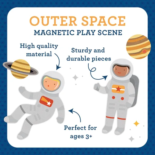 Miniatura 3 de Petit Collage Escena de Juego del Espacio Exterior, Piezas Magnéticas para Mezclar y Combinar, Edades 3+, 2 Escenas y 54 Piezas