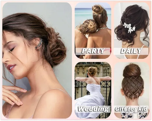 Miniatura 5 de Moño desordenado grande y desordenado, moño ondulado, rizado, coleteros gruesos, extensiones de cabello para mujeres y niñas, color marrón jengibre