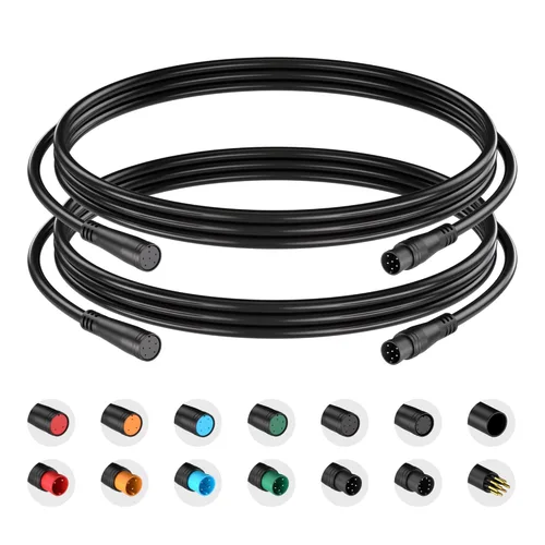 Miniatura 20 de Cable de extensión de 2 pines, 3 pines, 4 pines, 5 pines, 6 pines, 8 pines, 9 pines, enchufe impermeable funciona para luz de bicicleta eléctrica