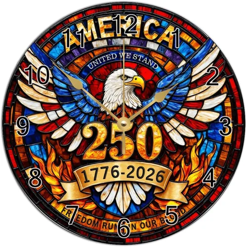 Miniatura 29 de ArogGeld 1776-2026 of Freedom Wall Clocks Battery Operated 10 Inch Silent 250 Anniversary USA American Patriotic Desk Clock Wall Art Farmhouse Home