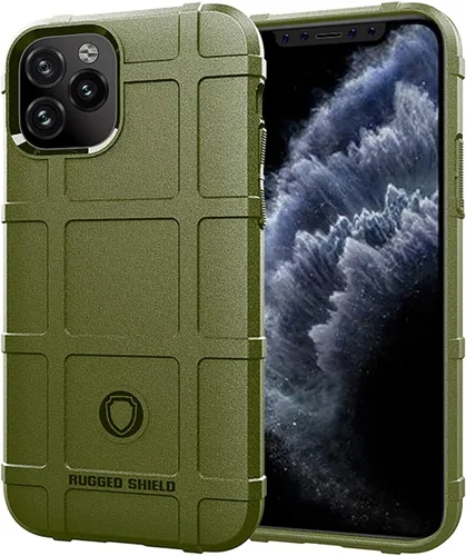 Miniatura 10 de Para iPhone 11 Caso, (Rugged Shield Series) TPU Funda Protectora Táctica Gruesa De Armadura Sólida Para IPhone 11 (6.1 Pulgadas) - Verde Ejército