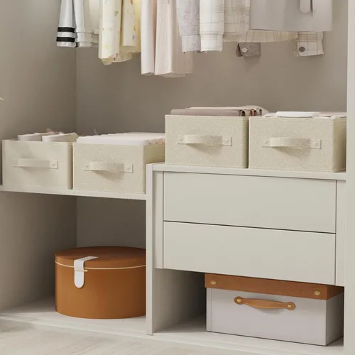 Miniatura 3 de Organizador plegable para guardar ropa, cajas de almacenamiento para organizar el hogar, cestas cúbicas de tela, para oficina y armario, gris