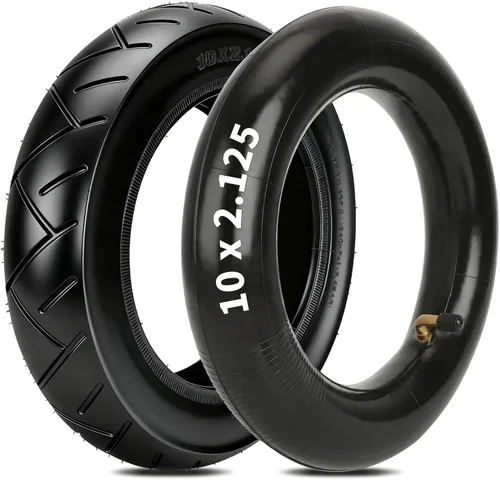 HIAORS Juego de neumático y cámara de aire 10x2.125 de repuesto para patinete eléctrico Segway D40X F20 F30 F40, neumático de 25 cm para Gotrax G4