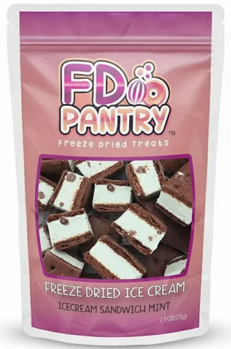 Mordidas de Sandwich de Helado Seco Congelado - Menta - Snack Crujiente y Dulce 2.5oz Pack de Helado Espacial Seco Congelado Deshidratado Bolsa de