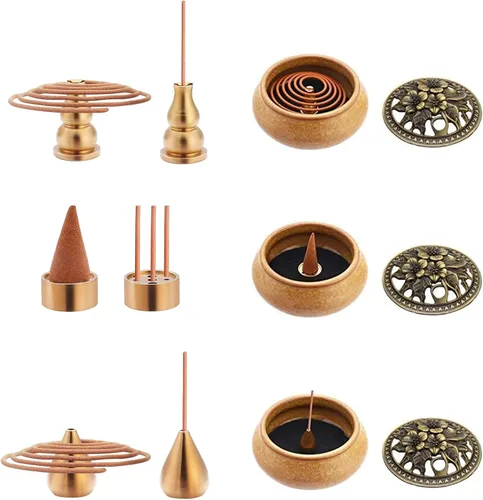 Miniatura 2 de Quemador de incienso de cerámica, quemador de incienso para meditación, decoración zen, herramientas de meditación, herramientas de yoga, con 3