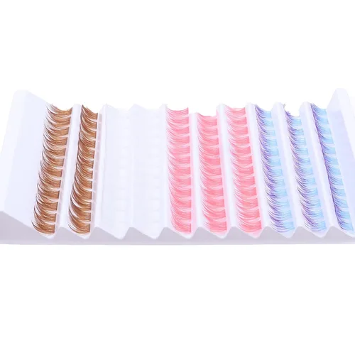 Miniatura 5 de Extensiones de pestañas postizas de colores, 140 unidades, aspecto natural, rizo D, pestañas de ojo de gato, individuales, extensiones de pestañas