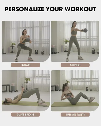 Miniatura 6 de PAETA Pesa rusa suave para fitness en casa – Agarre antideslizante y diseño de mango ancho, juego de pesa rusa suave, impacto suave y amigable