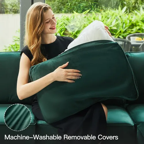 Miniatura 5 de Belffin - Sofá modular seccional con chaises de almacenamiento, sofá cama seccional de 8 asientos, sofá cama verde