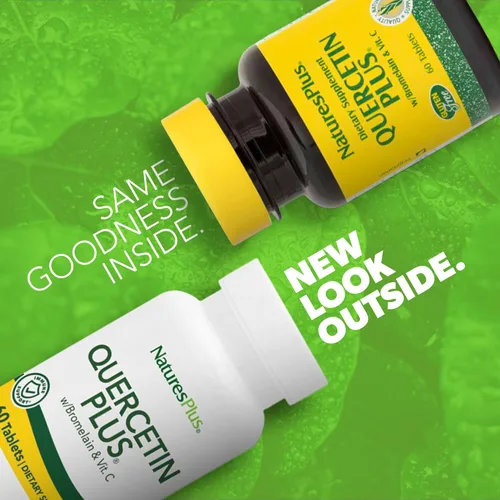 Miniatura 2 de NaturesPlus Quercetina Plus con vitamina C y bromelina - 60 tabletas vegetarianas - Suplemento de alivio de alergias - Apoyo inmunológico