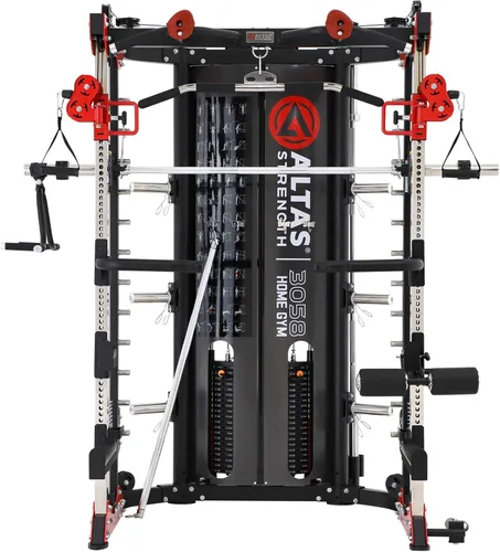 Miniatura 3 de Altas Strength 3058G Smith Machine - Gimnasio en casa con pilas dobles de peso de 200 libras, capacidad de 1,000 libras, jaula de alimentación