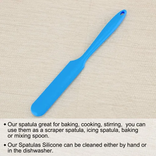 Miniatura 5 de uxcell Espátula de silicona resistente al calor, anti-arañazos, espátula antiadherente para cocinar hornear y mezclar herramienta azul
