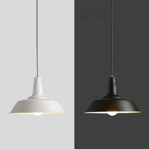 Miniatura 6 de Lámpara colgante industrial retro con tapa de olla, lámpara colgante de techo ajustable para cocina, isla de comedor, mesa, bar, arte colorido, Negro