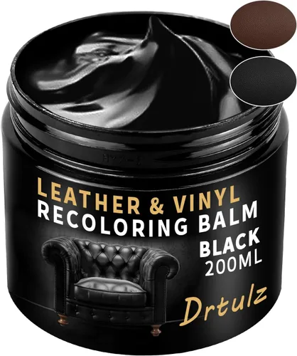 Bálsamo recolorante de cuero negro, kit de reparación de cuero para muebles, removedor de arañazos de cuero, restaurador de color de cuero para