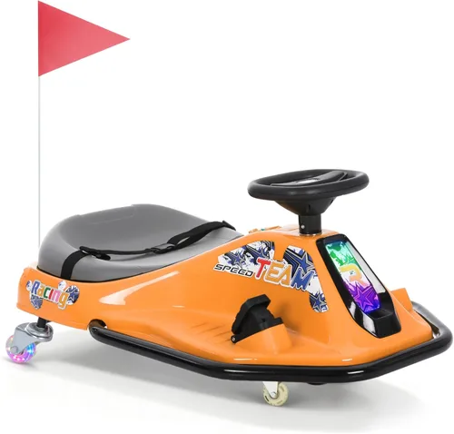 24V Go Kart eléctrico de deriva para niños de 3 años en adelante, karts de deriva con función de andar encima, ruedas brillantes mejoradas, coche