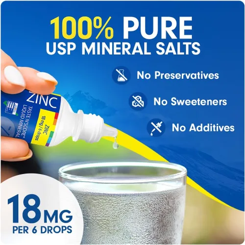 Miniatura 5 de Suplemento mineral iónico líquido de zinc Taste N' Score 100% puro; 18 mg; 118 porciones